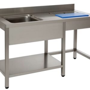 BANCADA PREPARAÇÃO INOX1400x600x850 C/CUBA RILENE