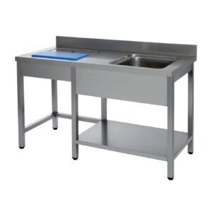 BANCADA PREPARAÇÃO INOX1400x600x850 CUBA DT RILEN