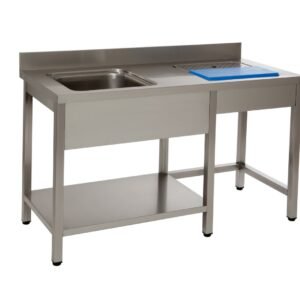 BANCADA PREPARAÇÃO INOX1400x700x850 C/CUBA RILENE