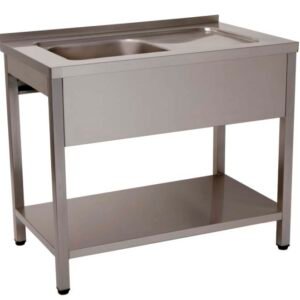 BANCADA LAVAGEM 1 CUB 1200x700x850 INOX DESMONTADA